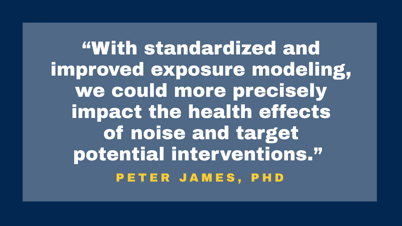 Peter James quote on noise pollution modeling and research