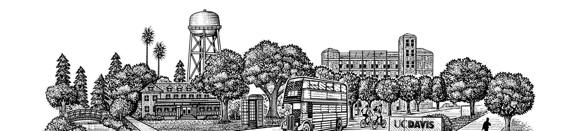 UC Davis Campus Illustration